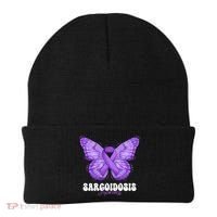 Sarcoidosis Awareness Month Purple Ribbon Butterfly Cool Gift Beanie thumb 0