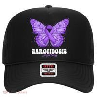 Sarcoidosis Awareness Month Purple Ribbon Butterfly Cool Gift Hat thumb 0