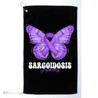 Sarcoidosis Awareness Month Purple Ribbon Butterfly Cool Gift Golf Towel thumb 0