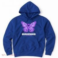 Sarcoidosis Awareness Month Purple Ribbon Butterfly Cool Gift Hoodie thumb 0