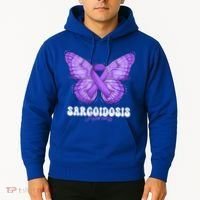Sarcoidosis Awareness Month Purple Ribbon Butterfly Cool Gift Hoodie thumb 2