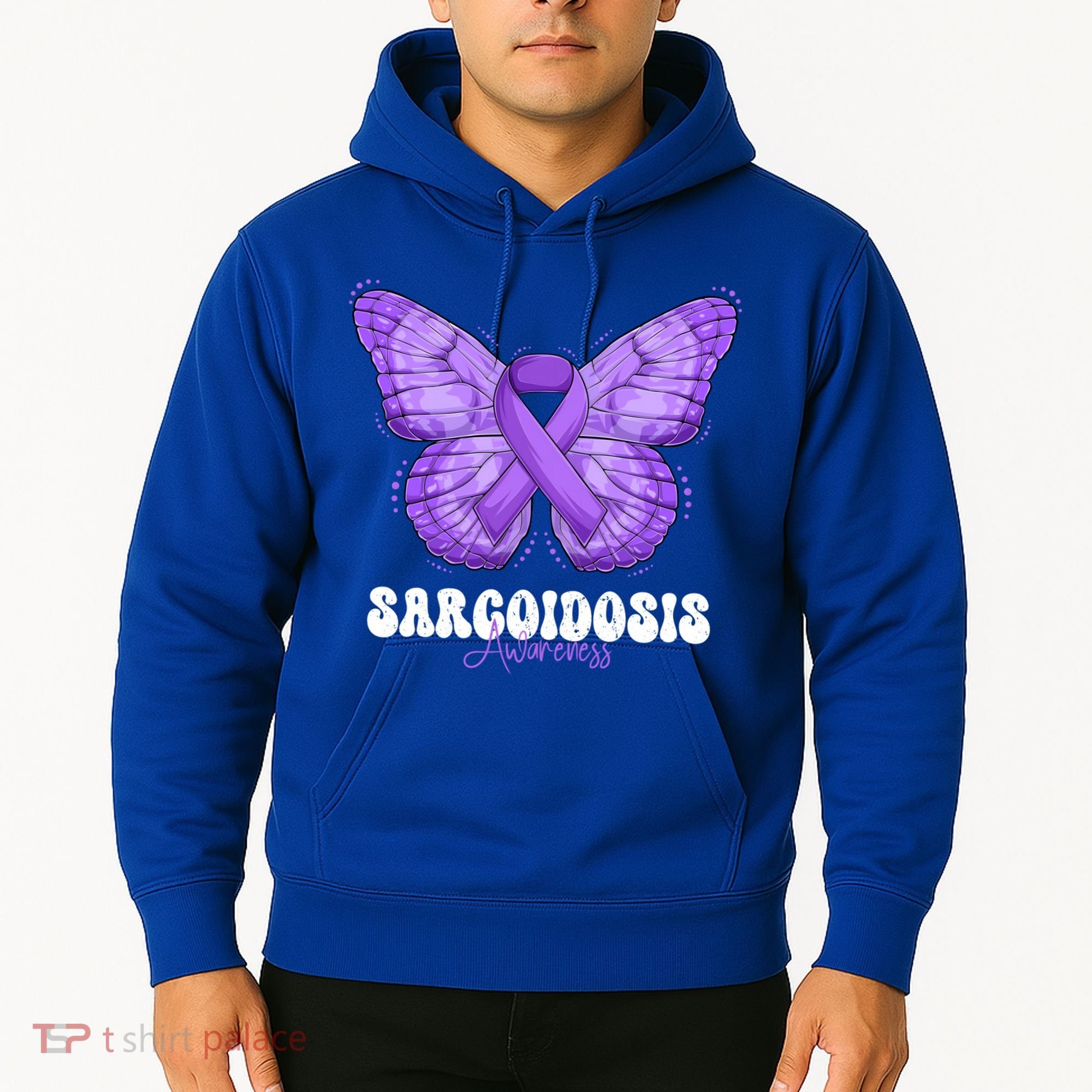 Sarcoidosis Awareness Month Purple Ribbon Butterfly Cool Gift Hoodie