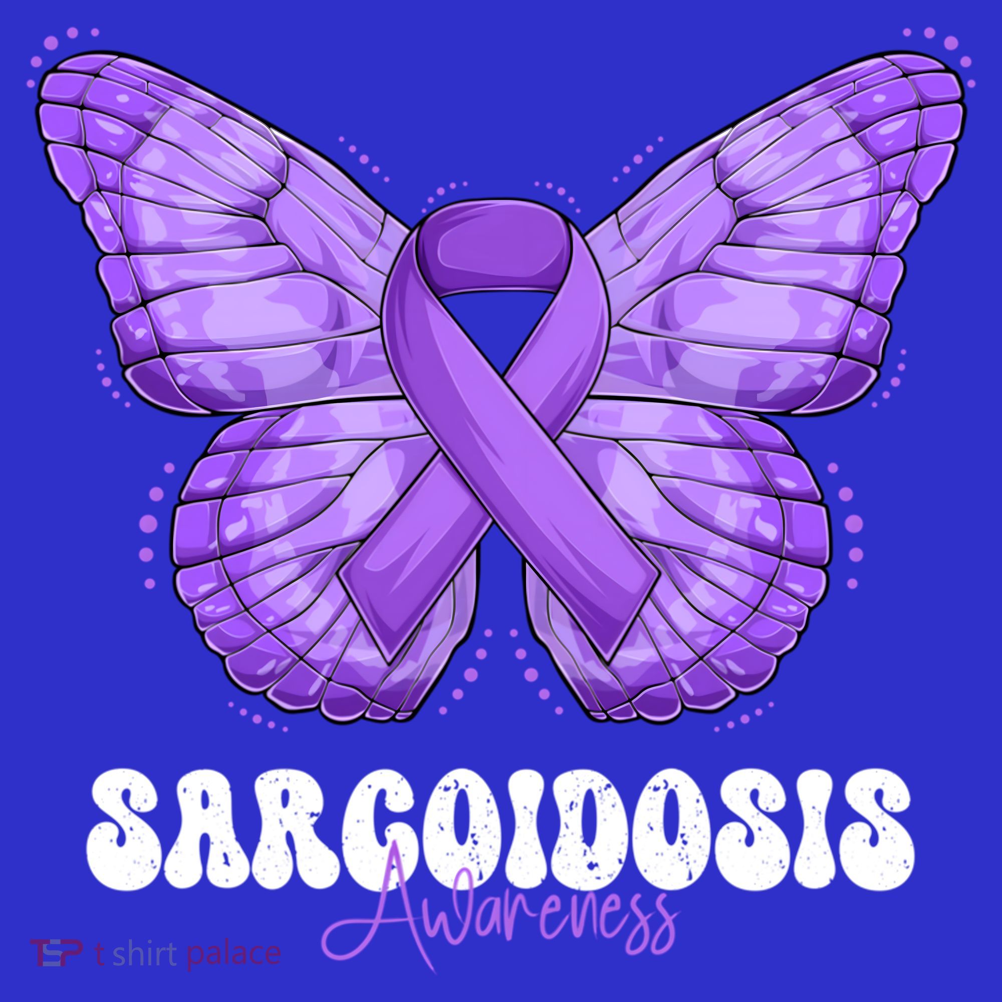 Sarcoidosis Awareness Month Purple Ribbon Butterfly Cool Gift Polo