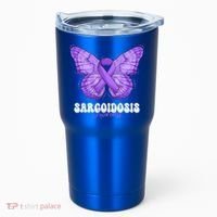 Sarcoidosis Awareness Month Purple Ribbon Butterfly Cool Gift Tumbler thumb 0