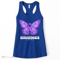 Sarcoidosis Awareness Month Purple Ribbon Butterfly Cool Gift Women's Tank Top thumb 0