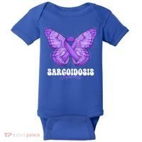 Sarcoidosis Awareness Month Purple Ribbon Butterfly Cool Gift Baby Bodysuit thumb 0