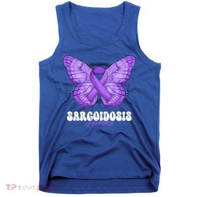 Sarcoidosis Awareness Month Purple Ribbon Butterfly Cool Gift Tank Top