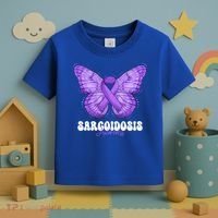 Sarcoidosis Awareness Month Purple Ribbon Butterfly Cool Gift Toddler T-Shirt thumb 3