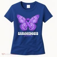 Sarcoidosis Awareness Month Purple Ribbon Butterfly Cool Gift Women's T-Shirt thumb 0
