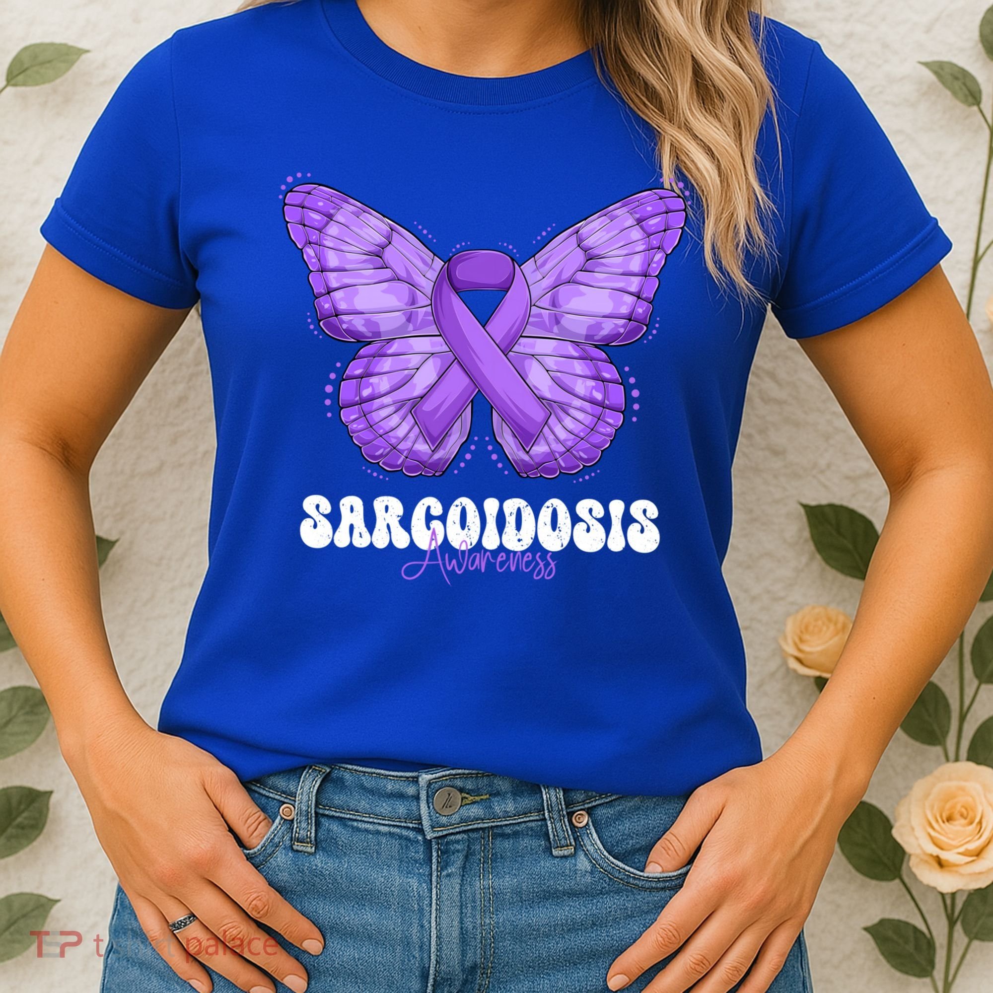 Sarcoidosis Awareness Month Purple Ribbon Butterfly Cool Gift Women's T-Shirt