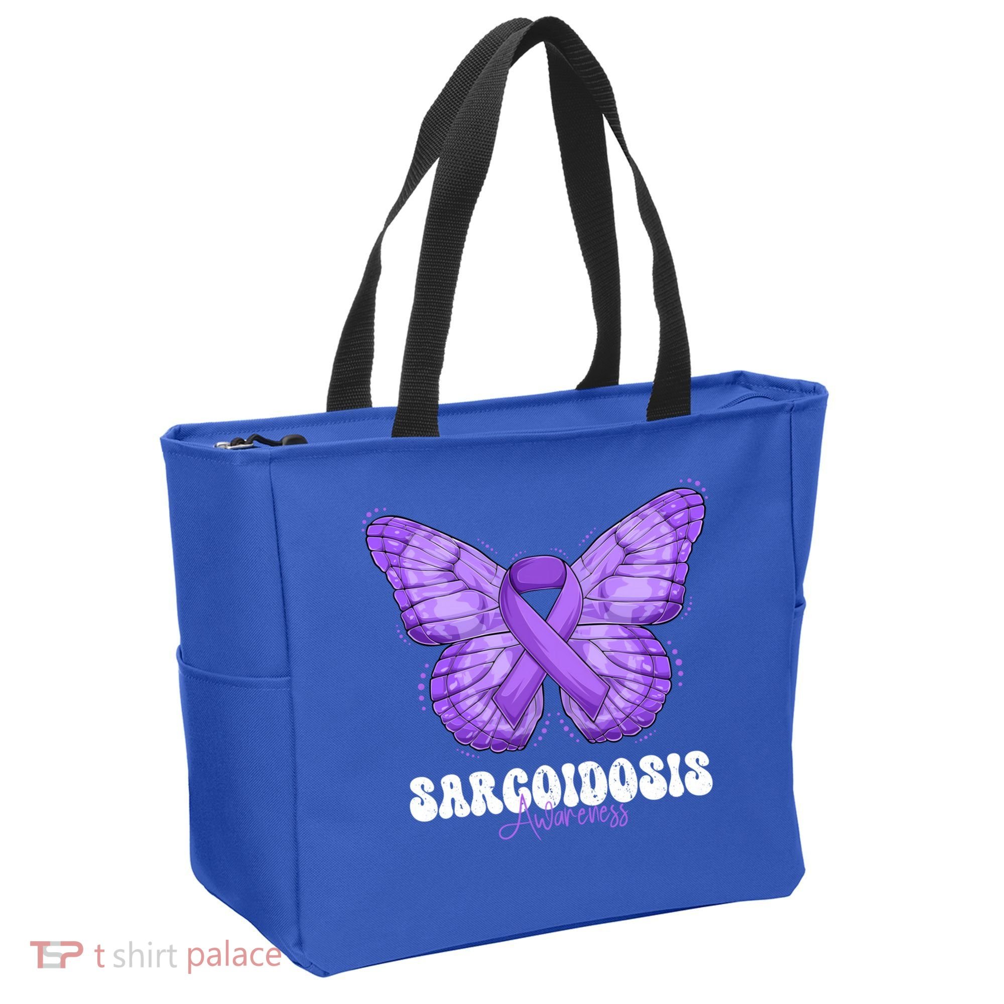 Sarcoidosis Awareness Month Purple Ribbon Butterfly Cool Gift Tote Bag