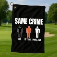 Same Crime Life 15 Years Probation Equality Golf Towel thumb 1
