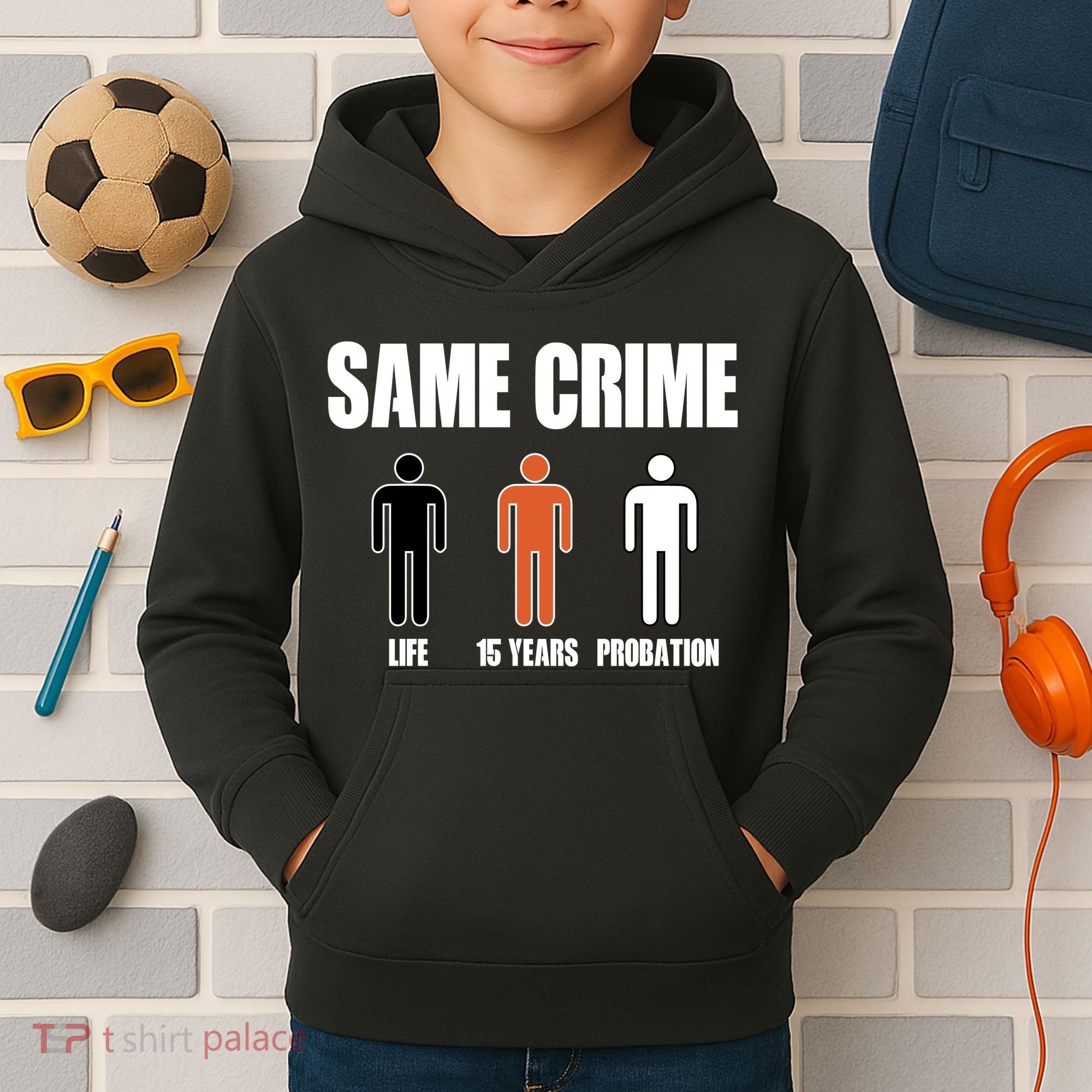 Same Crime Life 15 Years Probation Equality Kids Hoodie