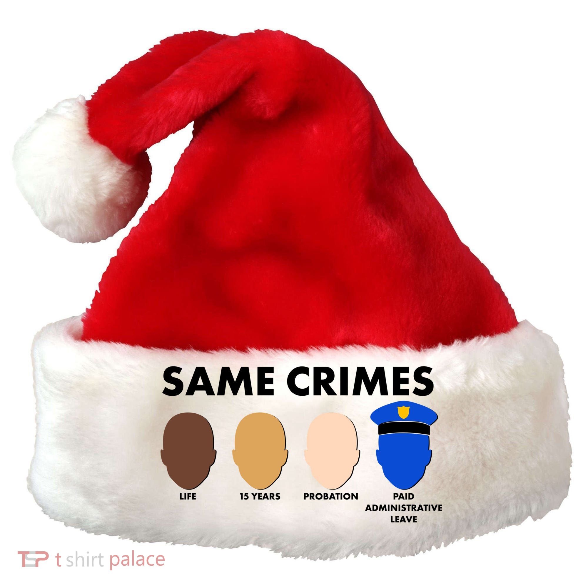 Same Crimes Black Lives Matter Santa Hat