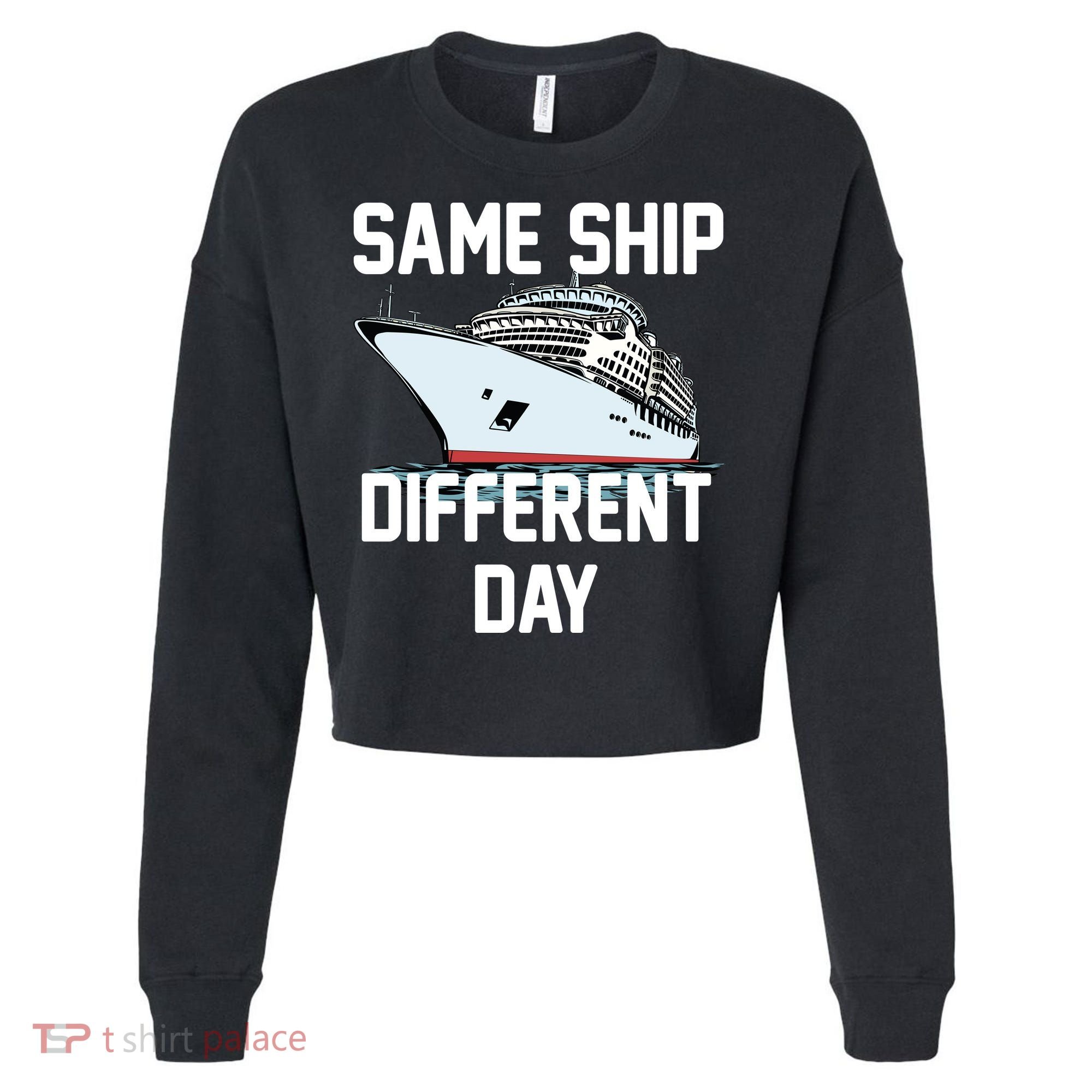 Same Ship Different Day Cropped Pullover Crew
