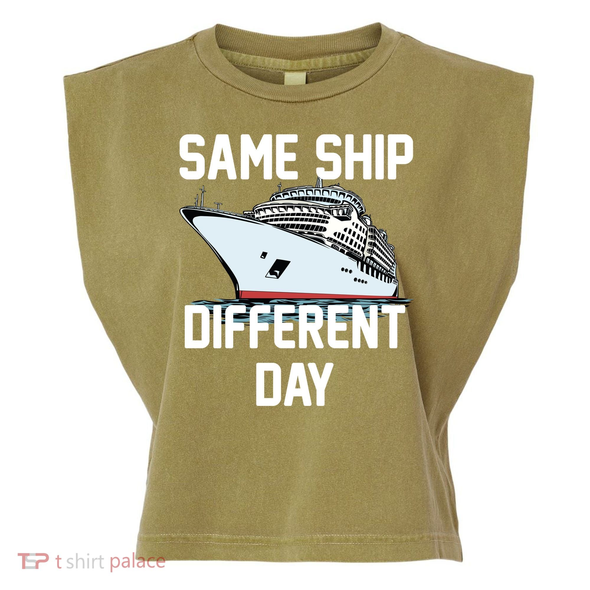 Same Ship Different Day Garment-Dyed Women's Muscle Tee