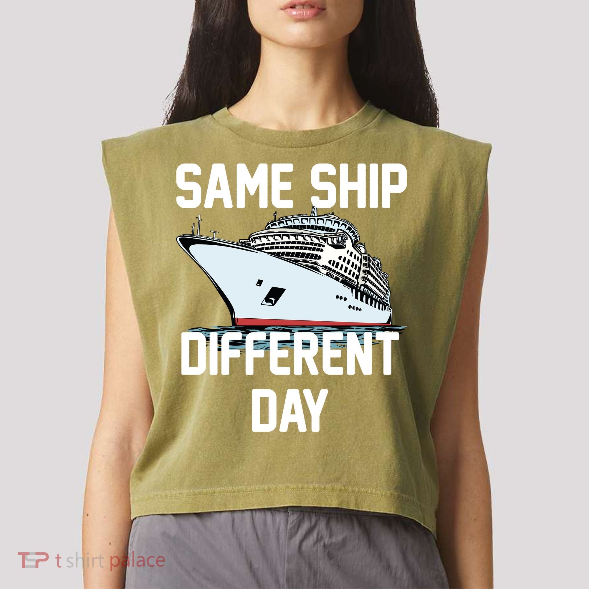 Same Ship Different Day Garment-Dyed Women's Muscle Tee