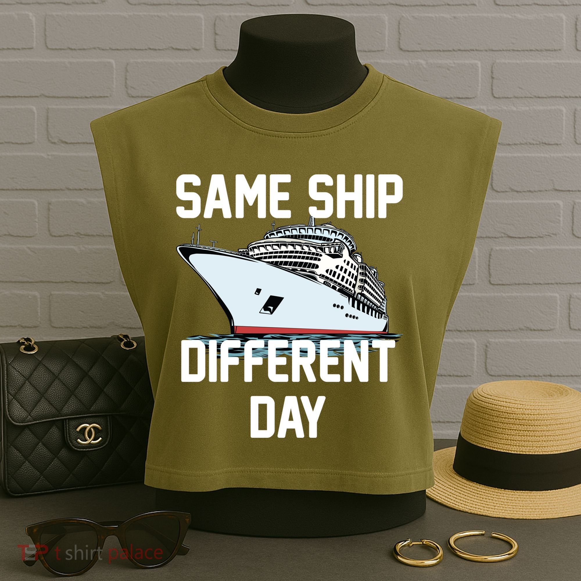 Same Ship Different Day Garment-Dyed Women's Muscle Tee