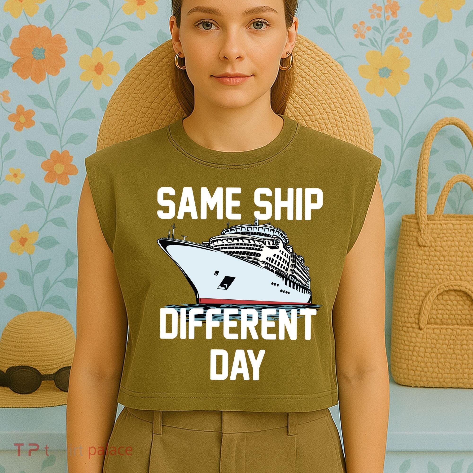 Same Ship Different Day Garment-Dyed Women's Muscle Tee