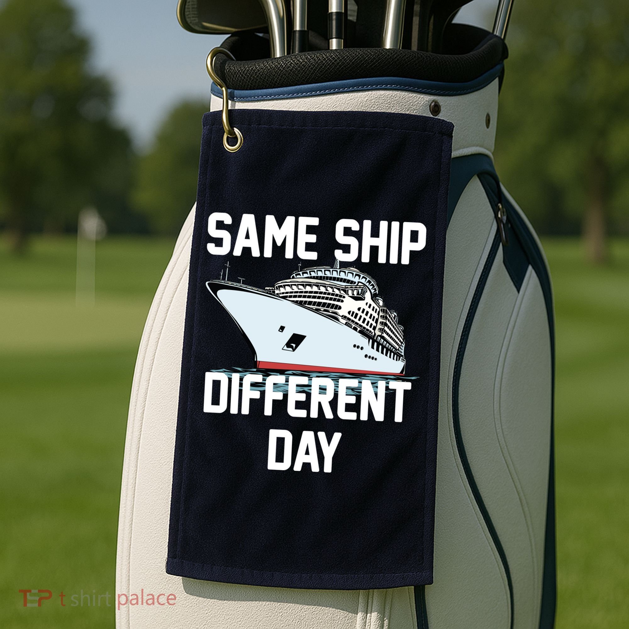 Same Ship Different Day Golf Towel
