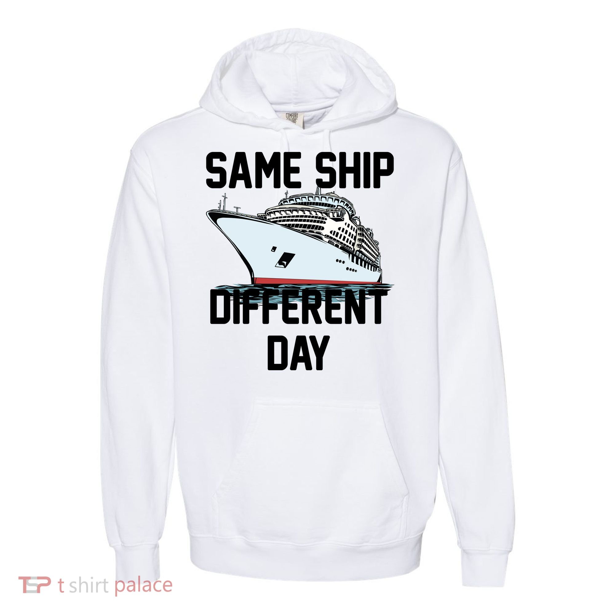 Same Ship Different Day Comfort Colors Garment-Dyed Hooded Sweatshirt