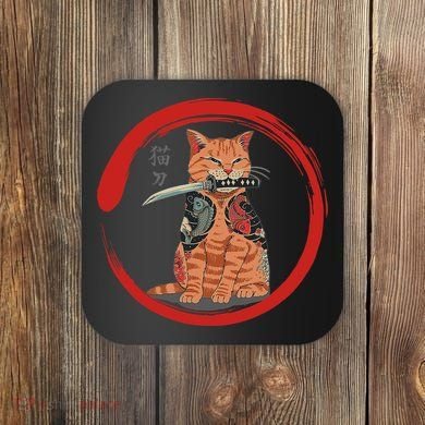 Samurai Cattana Emblem Coaster