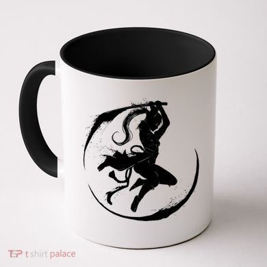 Samurai Lady Katana Slashing Circle Coffee Mug
