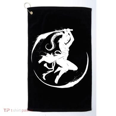 Samurai Lady Katana Slashing Circle Golf Towel