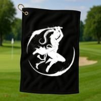 Samurai Lady Katana Slashing Circle Golf Towel thumb 1