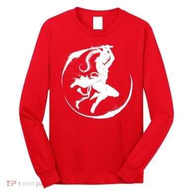 Samurai Lady Katana Slashing Circle Long Sleeve Shirt