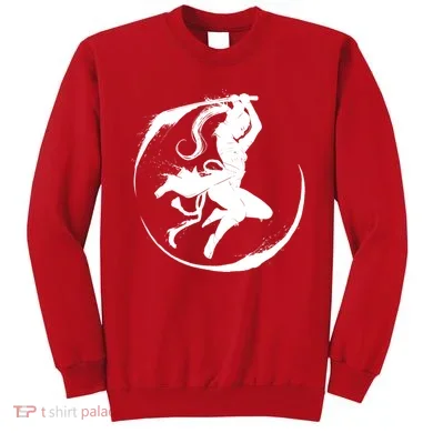 Samurai Lady Katana Slashing Circle Sweatshirt