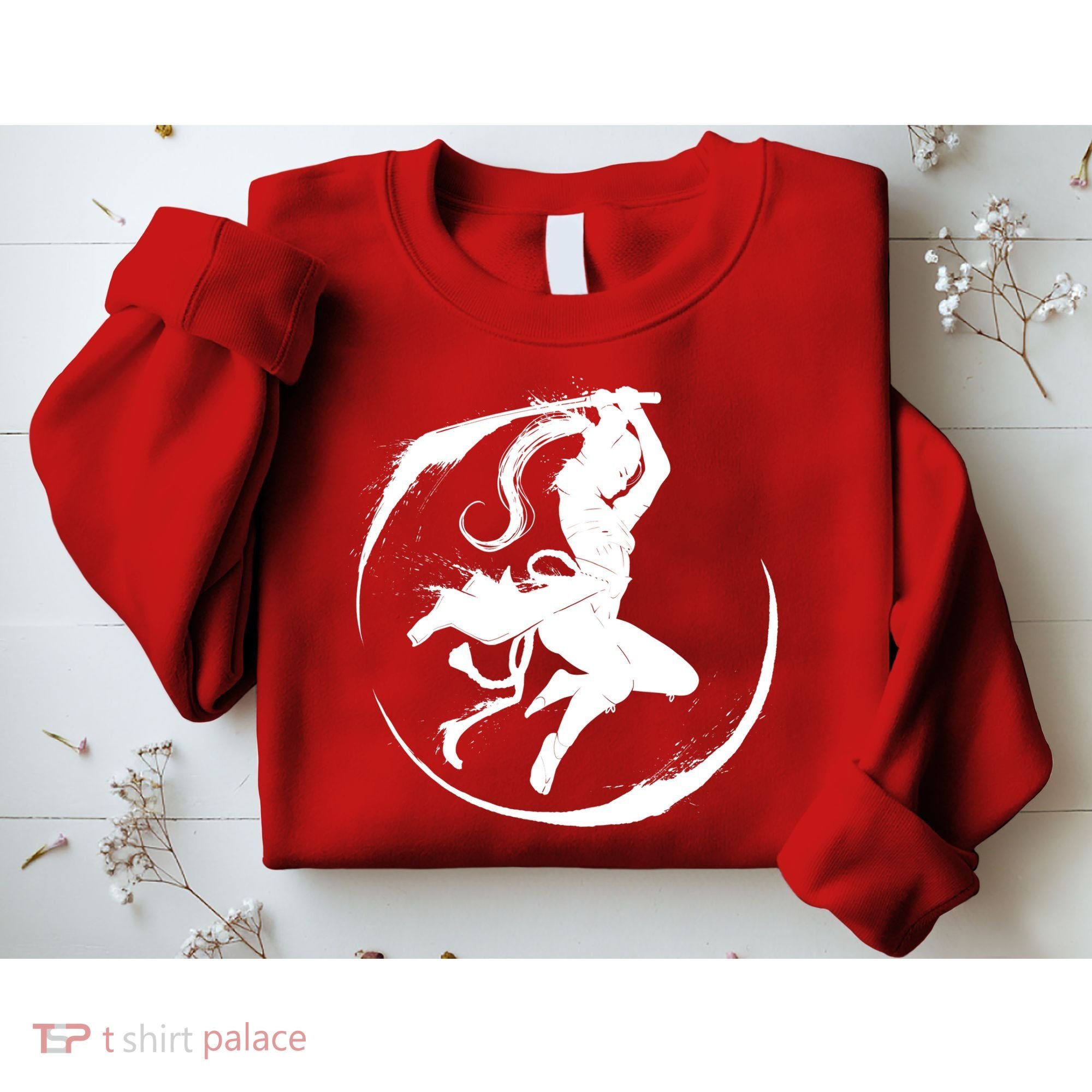Samurai Lady Katana Slashing Circle Sweatshirt