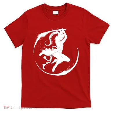 Samurai Lady Katana Slashing Circle T-Shirt