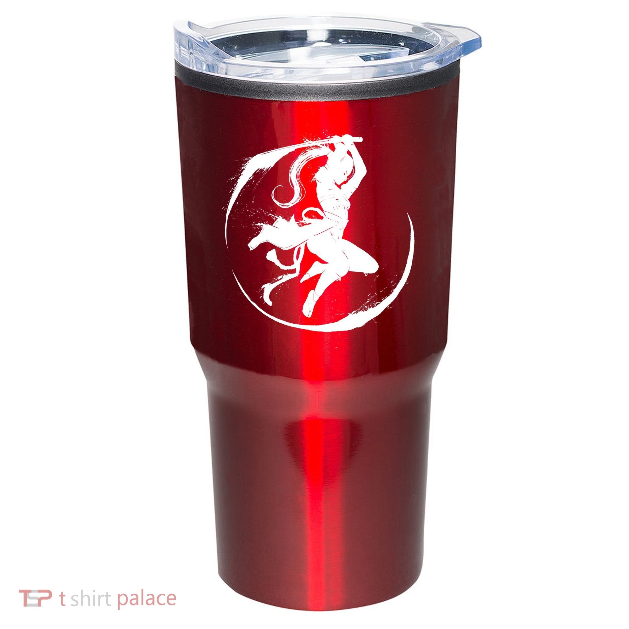 Samurai Lady Katana Slashing Circle Tumbler