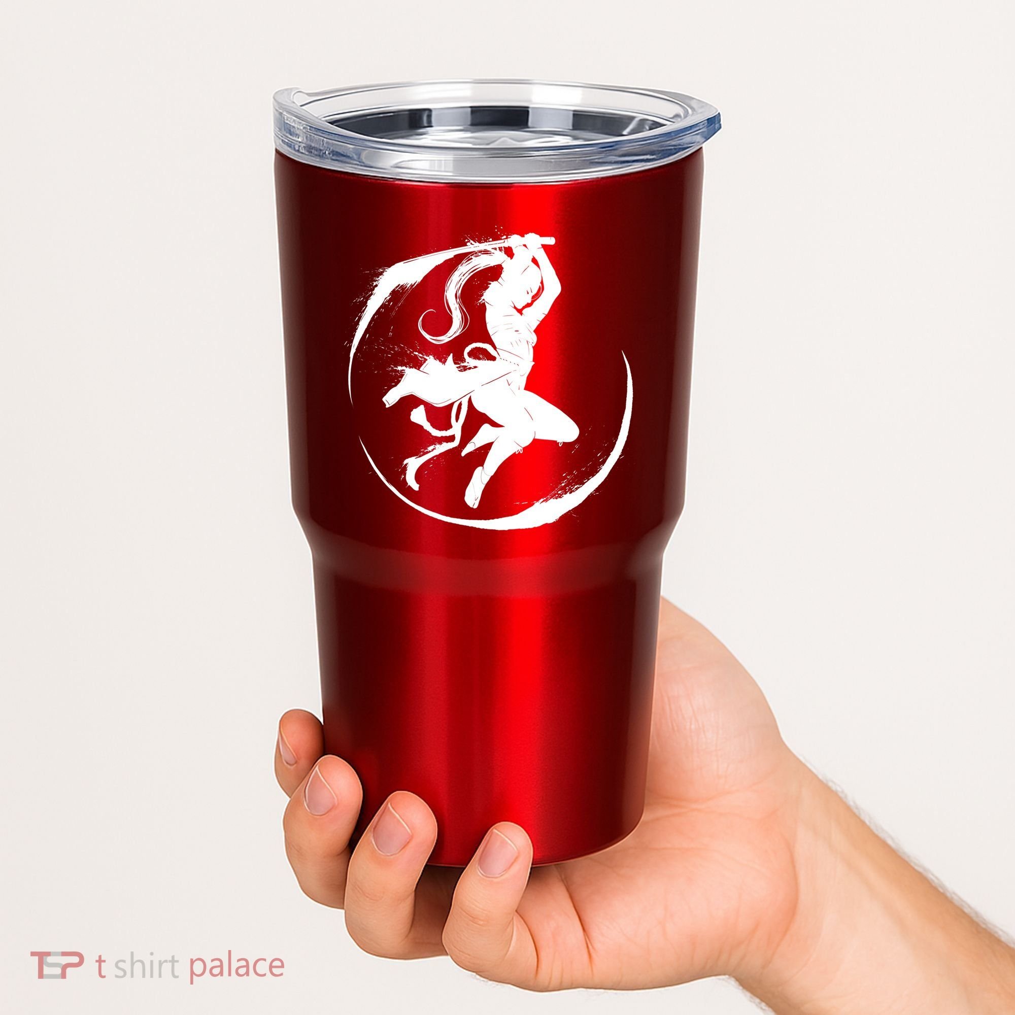 Samurai Lady Katana Slashing Circle Tumbler