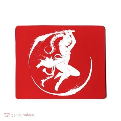 Samurai Lady Katana Slashing Circle Mousepad