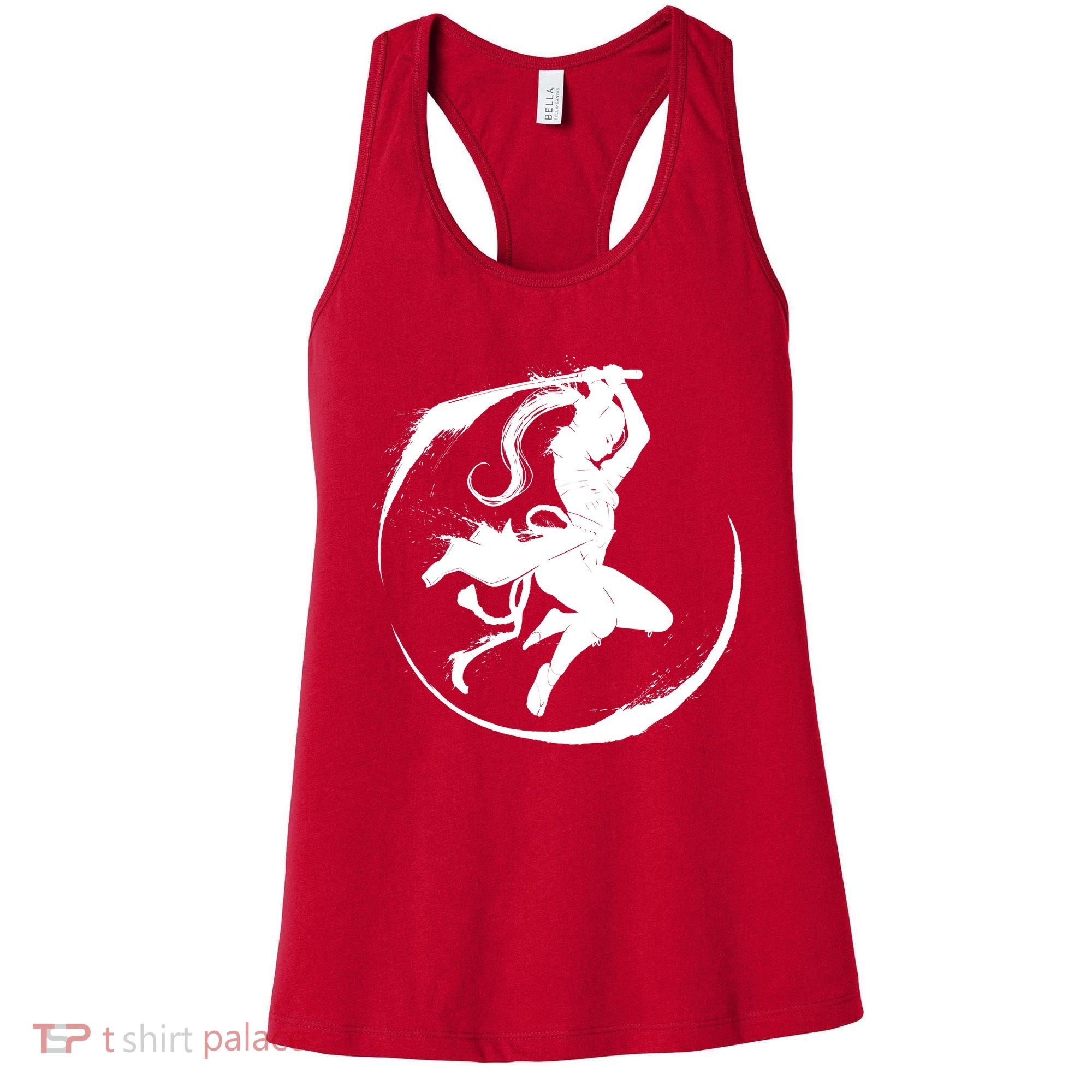 Samurai Lady Katana Slashing Circle Women's Tank Top