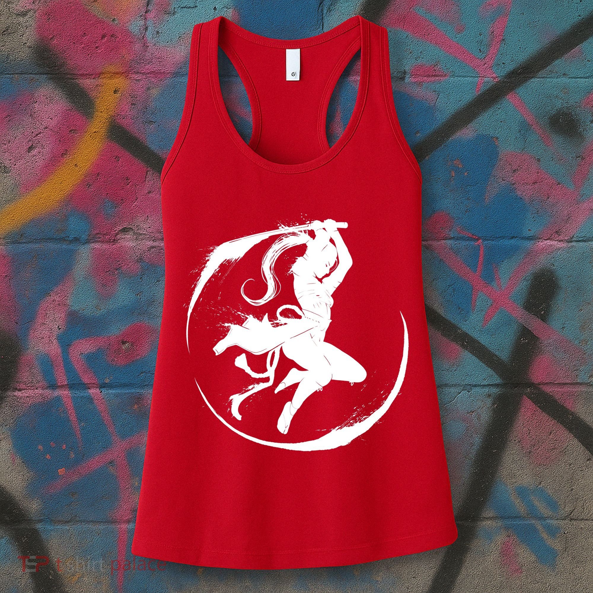 Samurai Lady Katana Slashing Circle Women's Tank Top