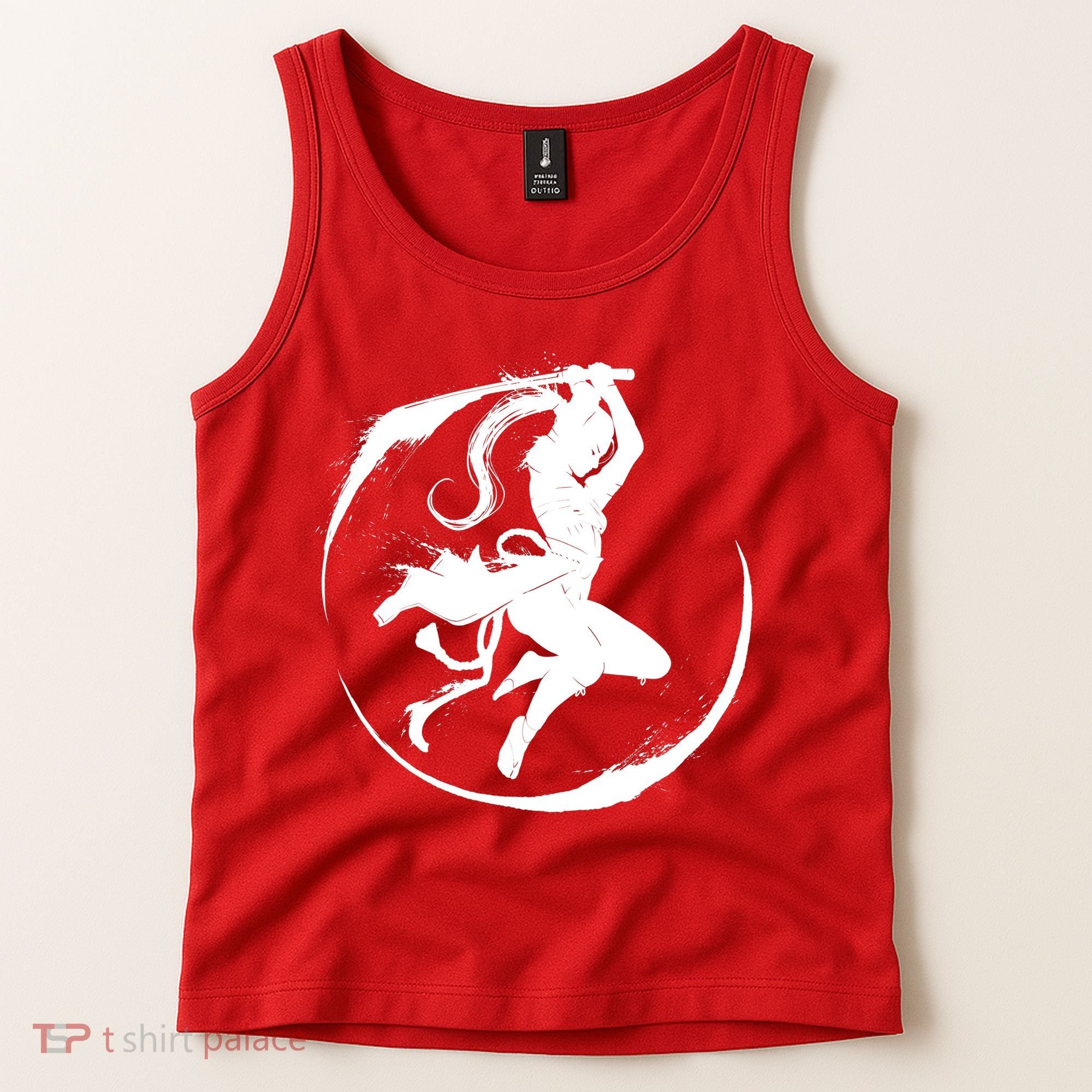 Samurai Lady Katana Slashing Circle Tank Top