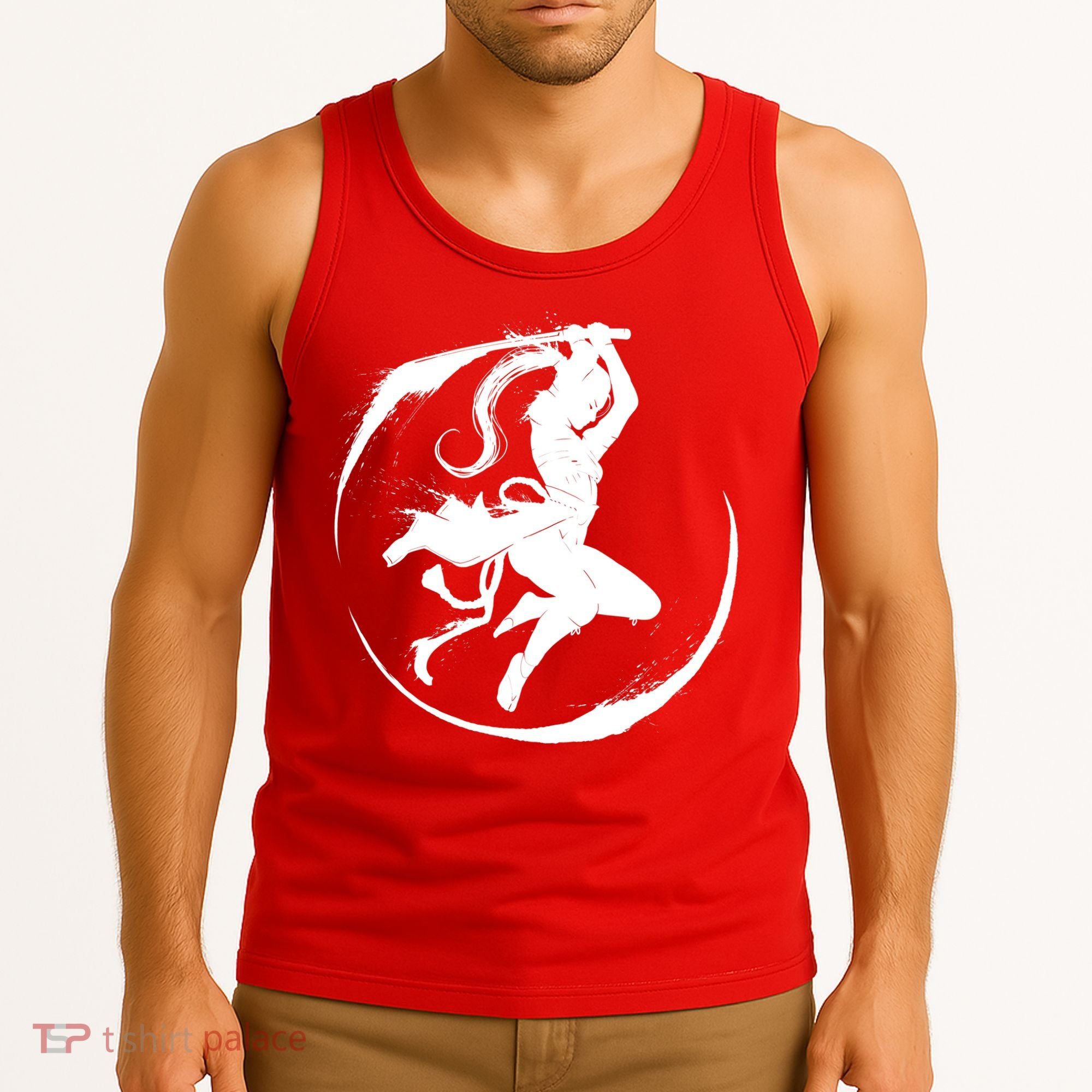 Samurai Lady Katana Slashing Circle Tank Top