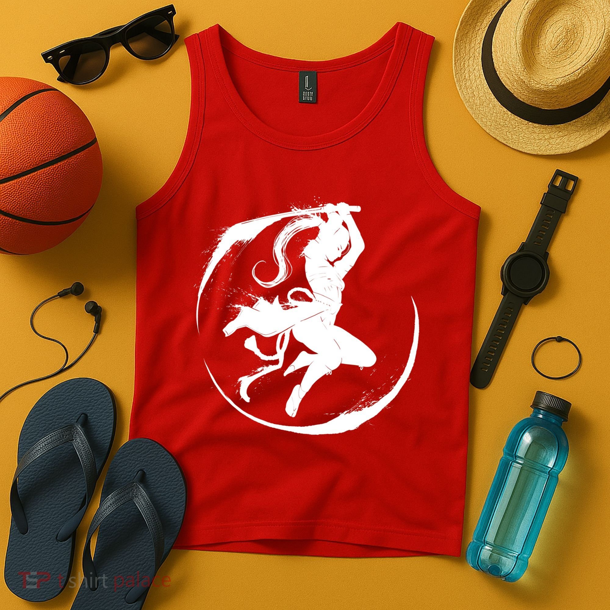 Samurai Lady Katana Slashing Circle Tank Top