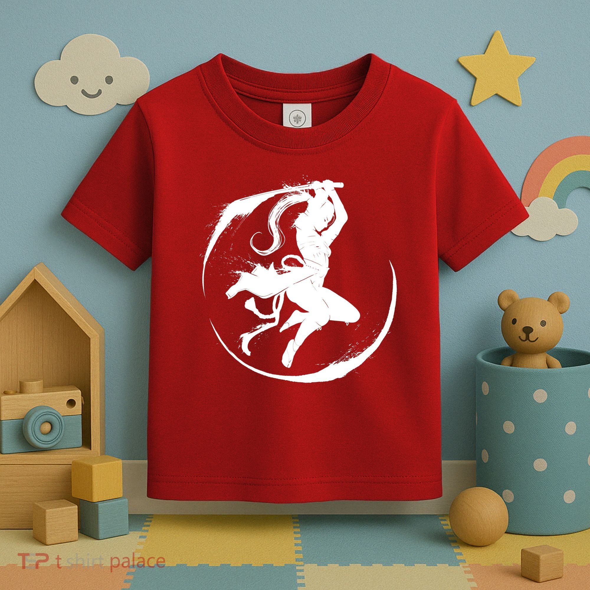 Samurai Lady Katana Slashing Circle Toddler T-Shirt
