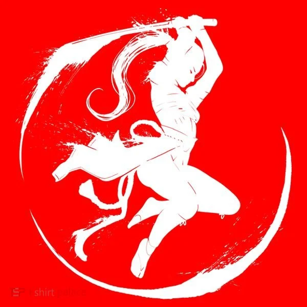 Samurai Lady Katana Slashing Circle Toddler T-Shirt