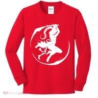 Samurai Lady Katana Slashing Circle Kids Long Sleeve Shirt thumb 0