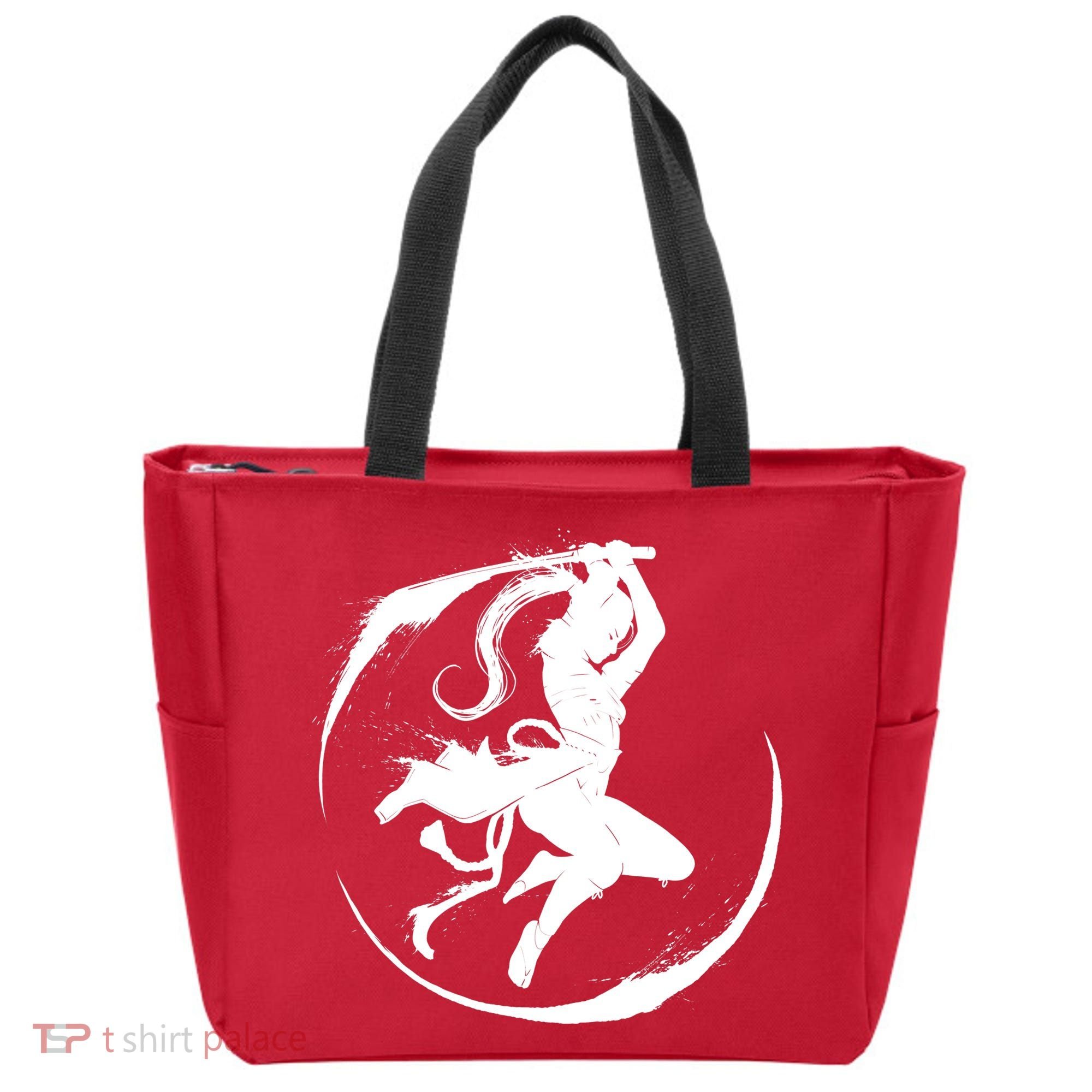 Samurai Lady Katana Slashing Circle Tote Bag