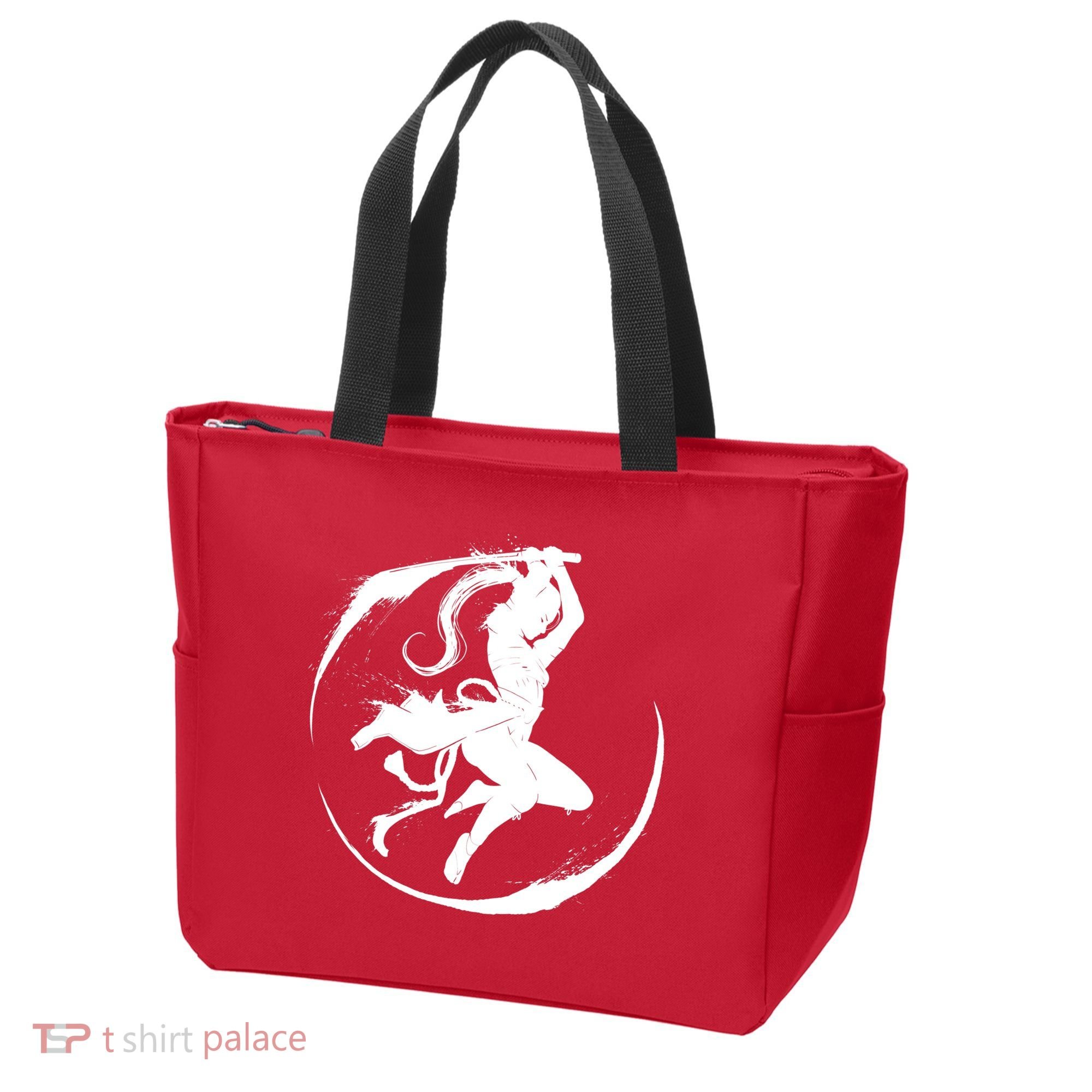 Samurai Lady Katana Slashing Circle Tote Bag