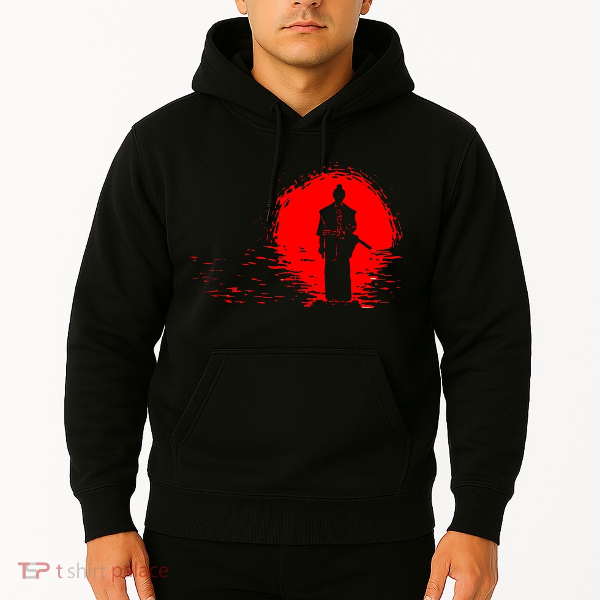 Samurai Red Sun Warrior Hollow Hoodie