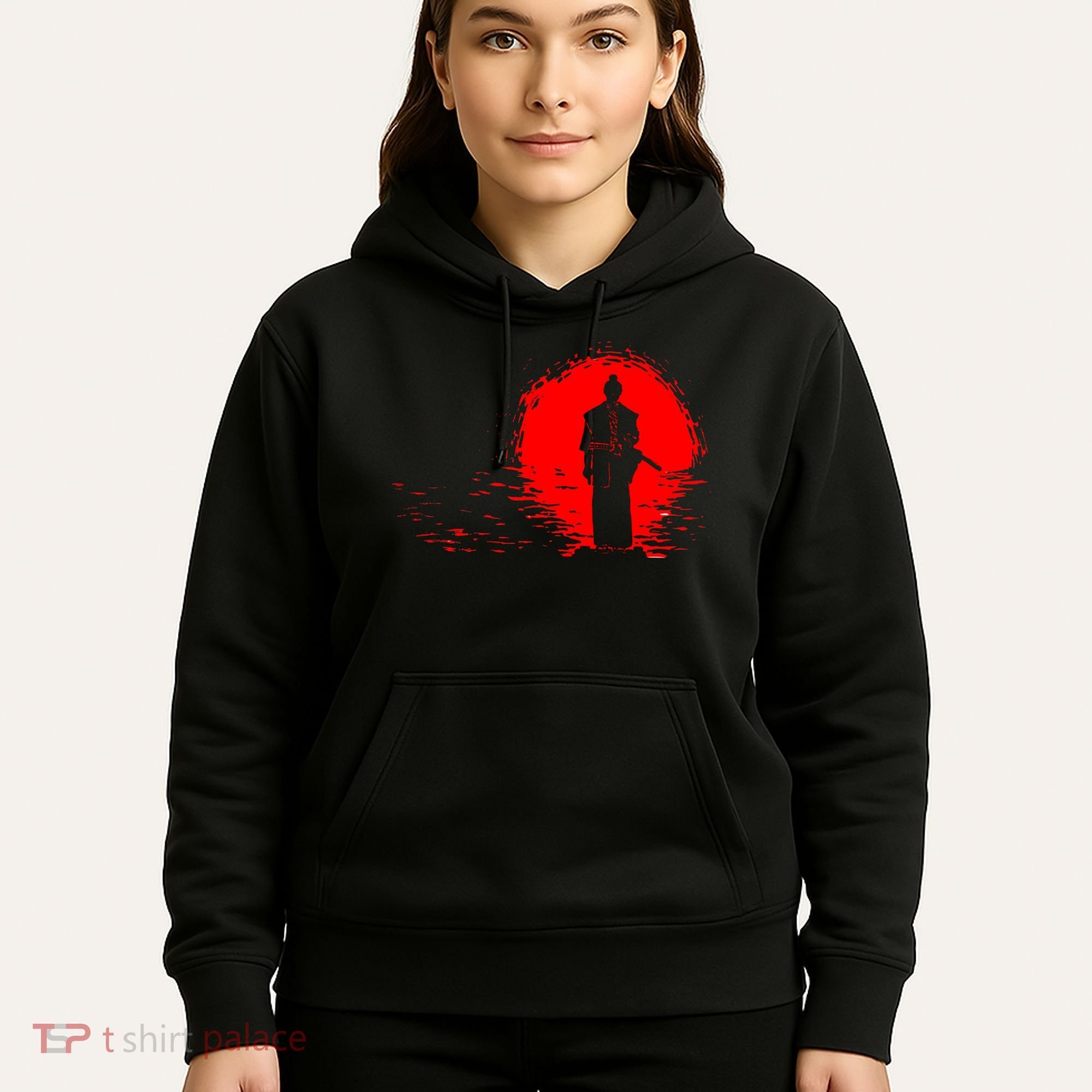 Samurai Red Sun Warrior Hollow Hoodie