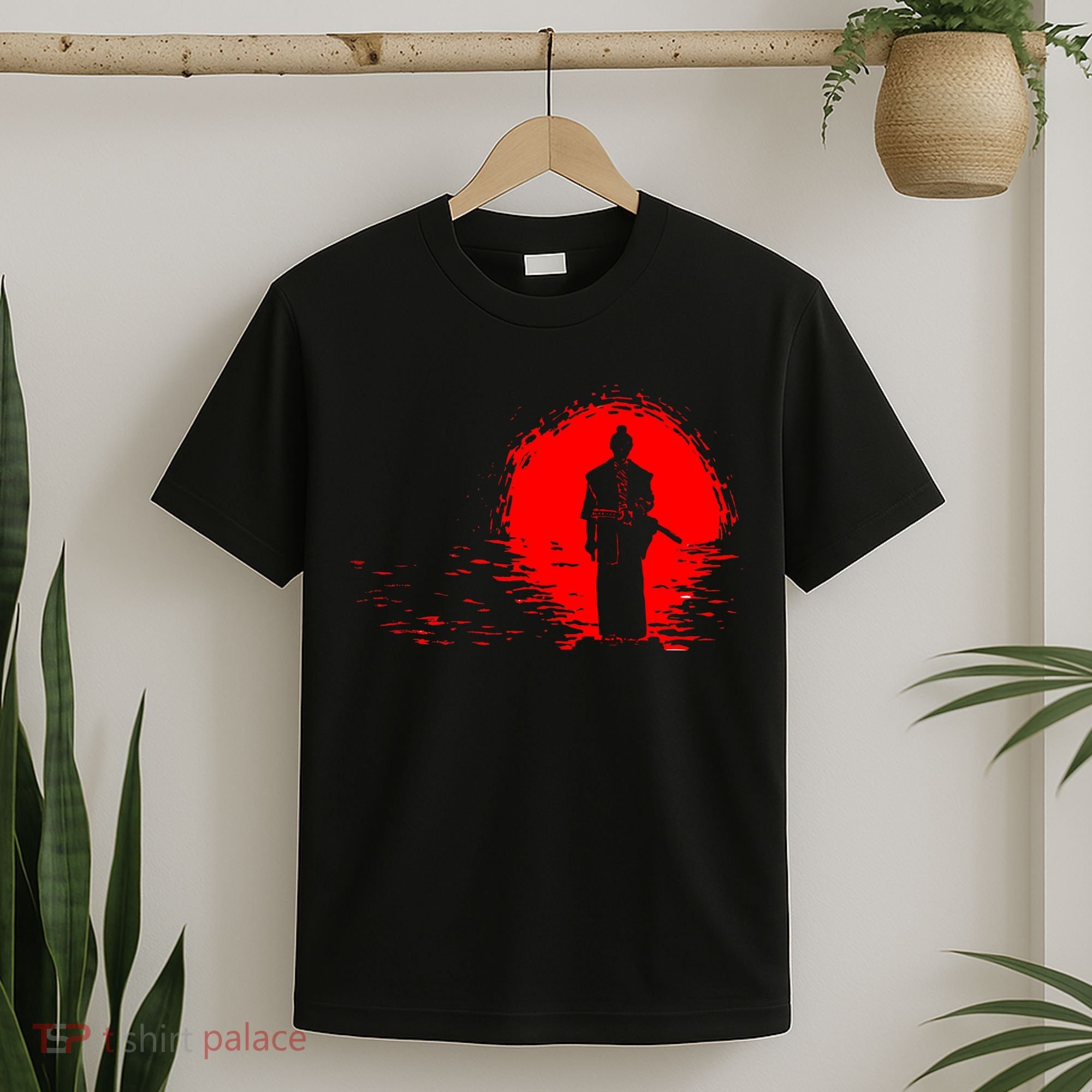Samurai Red Sun Warrior Hollow T-Shirt