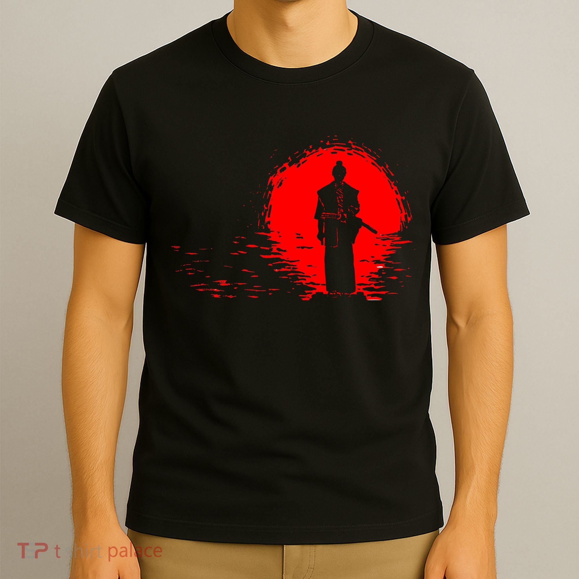 Samurai Red Sun Warrior Hollow T-Shirt